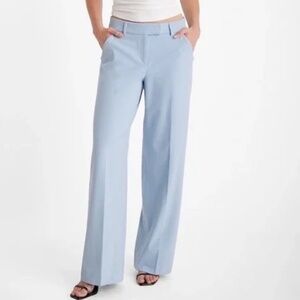 Express Editor Mid Rise Trouser Pant Light Blue Size 6R Pre-Loved